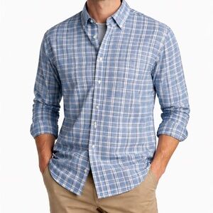 DOCKERS CLASSIC BLUE/WHITE STRIPED
BUTTON DOWN SHIRT XXL